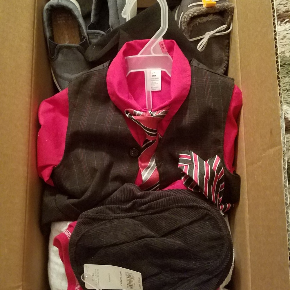 Box of boys winter clothing
